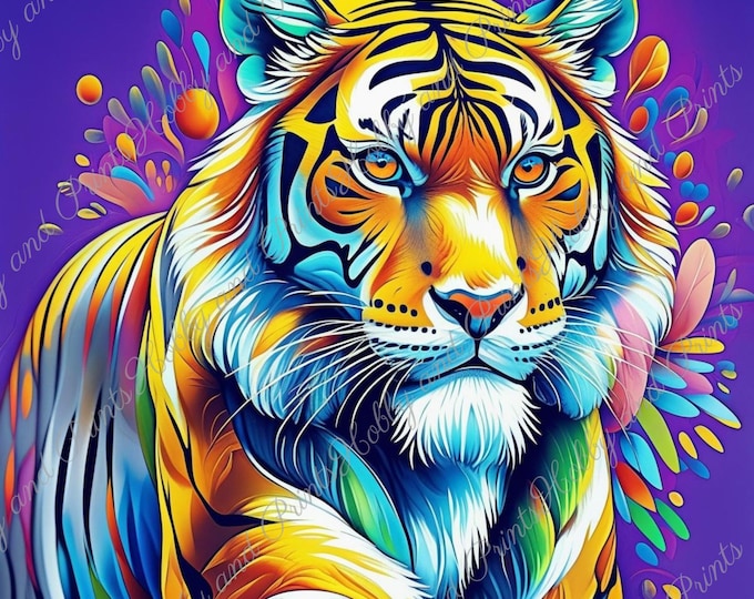 DIY Diamond Painting Full Screen Colorful tiger Rainbow Fantasy Comic Manga Anime Drawing Special Stones Choice Canvas Round Square