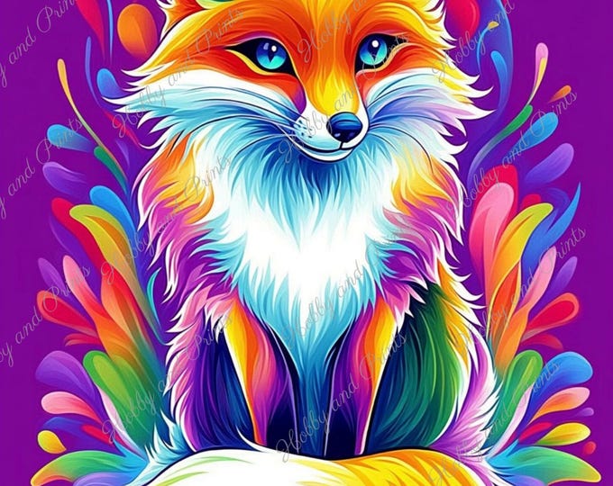 DIY Diamond Painting Full Screen Colorful Fox Rainbow Fantasy Comic Manga Anime Drawing Special Stones Choice Canvas Round Square