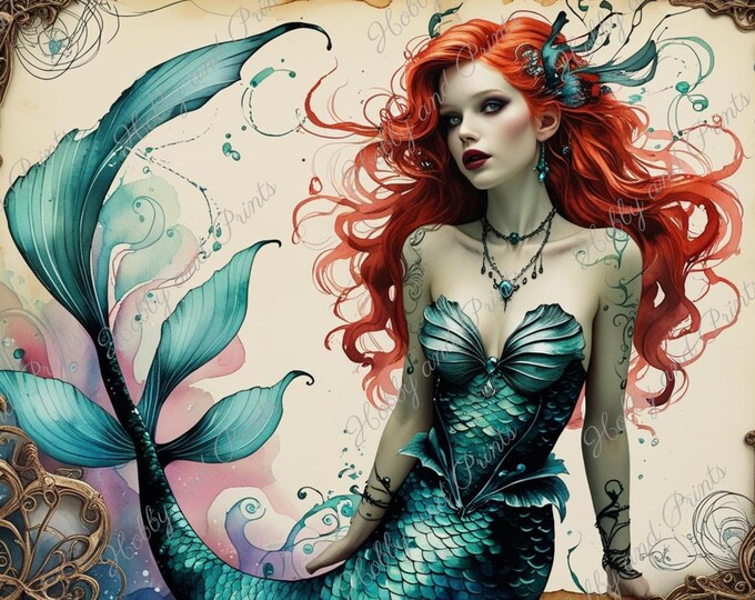 magische Meerjungfrau mit Tattoos