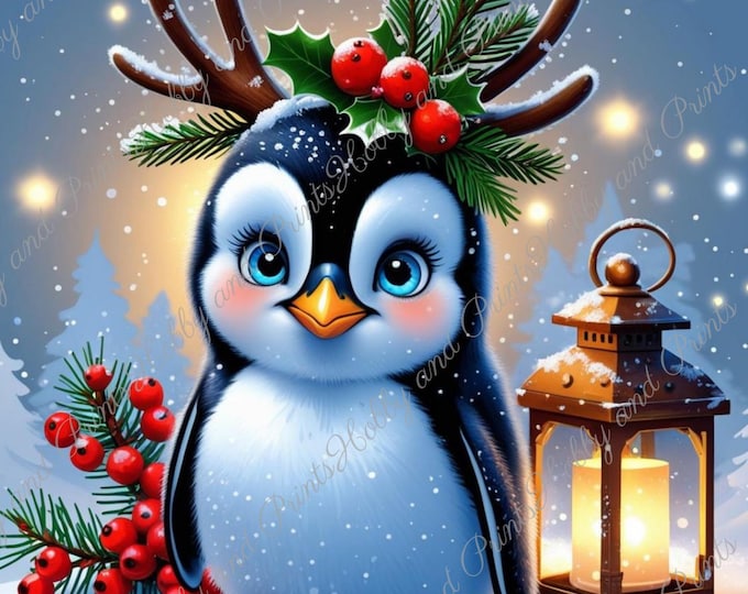 DIY Diamond Painting Full Screen Penguin Christmas Snow Winter Bird Alaska Fantasy Ice Lantern Special Stones Choice Canvas Round Square