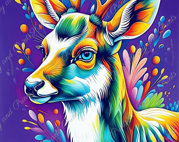 DIY Diamond Painting Full Screen Colorful roe deer Rainbow Fantasy Comic Manga Anime Drawing Special Stones Choice Canvas Round Square