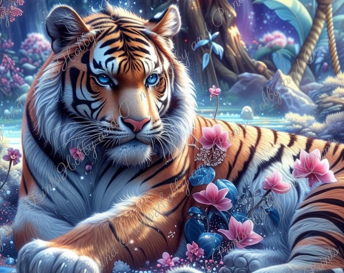 DIY Diamond Painting Full Screen tiger king animal motif forest fantasy Anime Manga Comic Wildlife Special Stones Choice Canvas Round Square