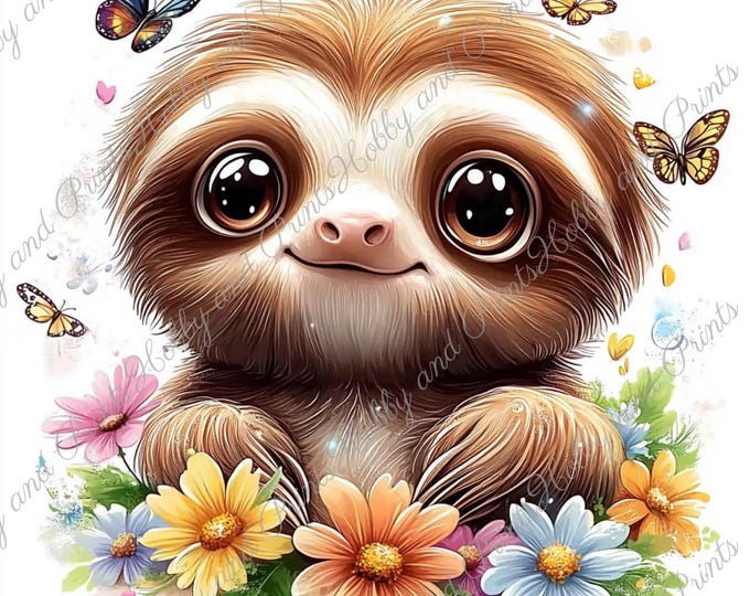 DIY Diamond Painting Full Screen Sloth Flowers Butterfly Comic Anime Fantasy Baby Animal Special Stones Choice Canvas Round Square