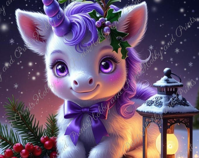 DIY Diamond Painting Full Screen Unicorn Christmas Snow Winter Animal Baby Alihorn Manga Comic Special Stones Choice Canvas Round Square