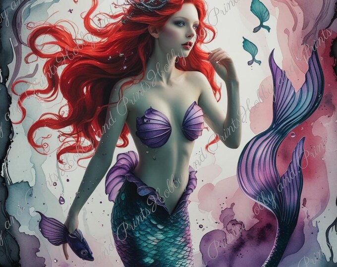 DIY Diamond Painting Full Screen Mermaid Water Ocean Fantasy Sea Creatures Mythical Creatures Legendary Figure Round Square Special Stones