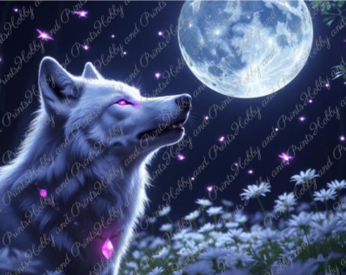 DIY Diamond Painting Full Screen Wolf Moon Glow Night Meadow Forest Animals Wild Guardian Special Stones Round Square Choice Canvas