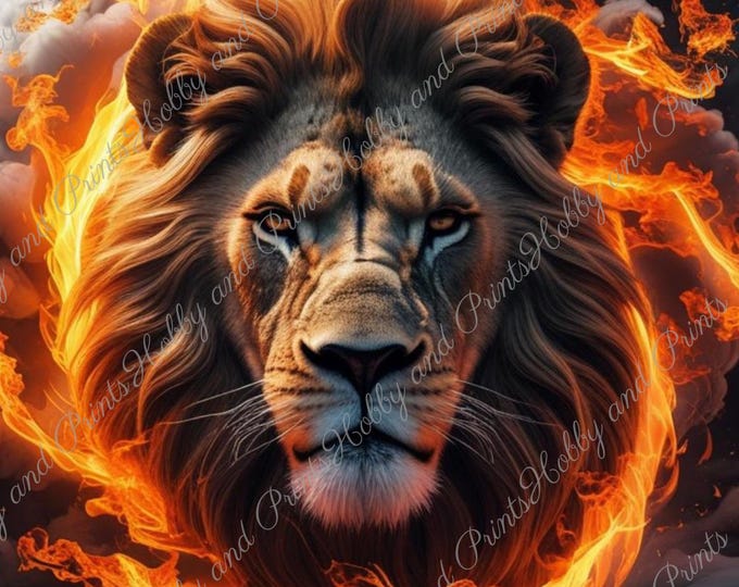 DIY Diamond Painting Full Screen Fire Lion Majesty Flames Power Wild Jungle Savannah Safari Special Stones Choice Canvas Round Square