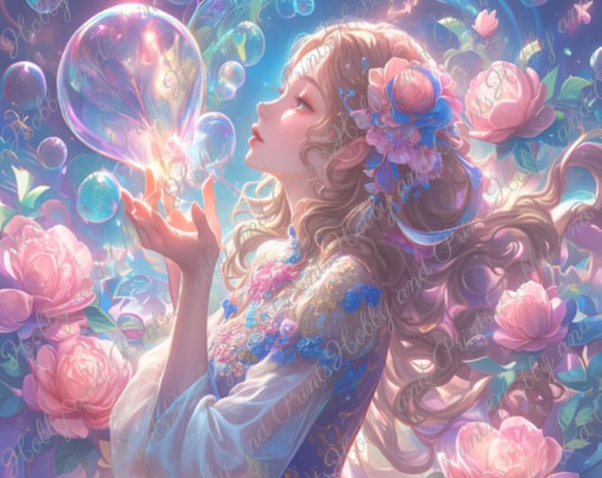 DIY Diamond Painting Full Screen Flower Fairy Soap Bubbles Fantasy Legendary Figure Fantasy Comic Round Square Special Stones Choice Canvas
