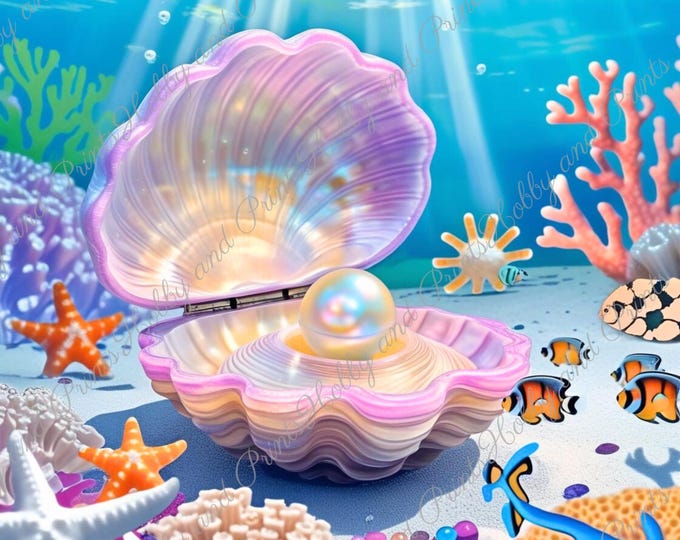 DIY Diamond Painting Full Screen Beads Shell Underwater World Comic Manga Seabed Special Stones Round Square Choice Canvas