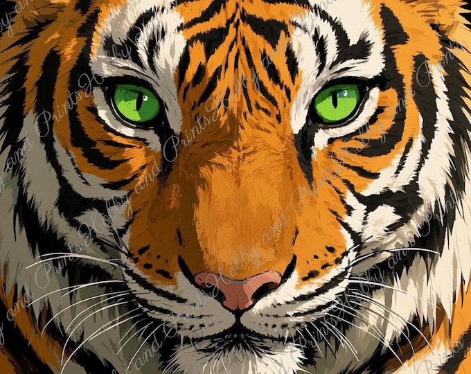 DIY Diamond Painting Full Screen Tiger Green Eyes Comic King Jungle Savannah Safari Wildlife Special Stones Choice Canvas Round Square