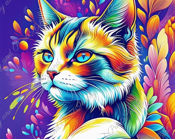 DIY Diamond Painting Full Screen Colorful cat Rainbow Fantasy Comic Manga Anime Drawing Special Stones Choice Canvas Round Square