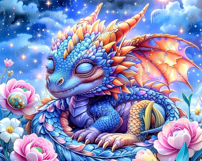DIY Diamond Painting Full Screen Baby Dragon Starry Sky Dream World China Special Stones Fantasy Legendary Figure Choice Canvas Round Square