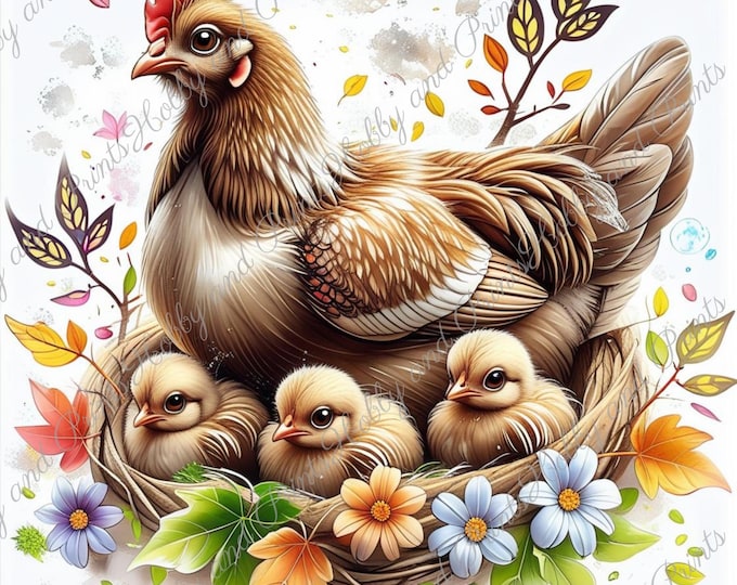 DIY Diamond Painting Full Screen Hen Chick Farm Chickens Chicken Nest Birds Country Animals Babies Special Stones Choice Canvas Round Square