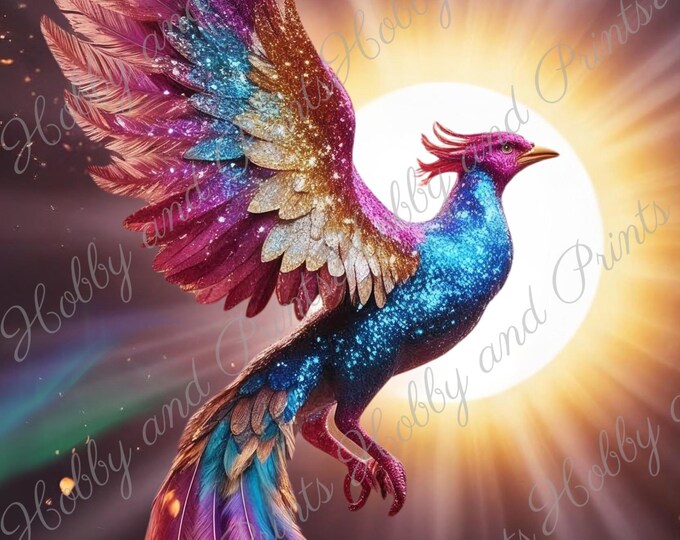 DIY Diamond Painting Full Screen Rising Phoenix Ashes Fantasy Bird Mythical Immortality Rebirth Round Square Special Stones