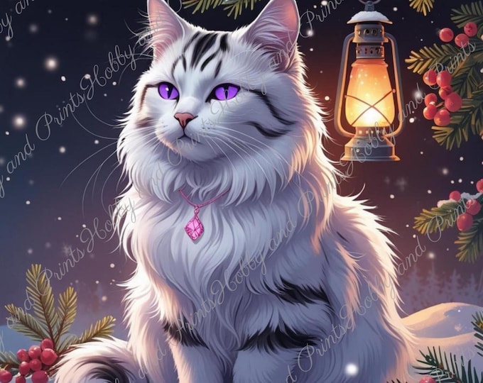 DIY Diamond Painting Full Screen Cat Christmas Snow Winter Special Diamonds Kitty Pet Choice Canvas Round Square