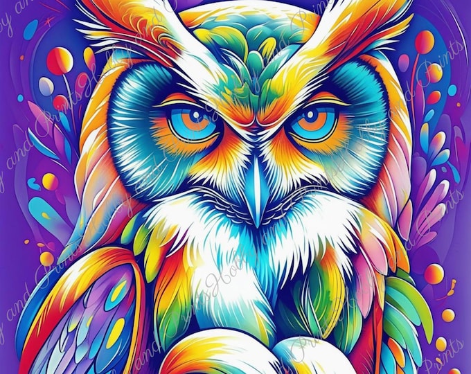 DIY Diamond Painting Full Screen Colorful owl Rainbow Fantasy Comic Manga Anime Drawing Special Stones Choice Canvas Round Square