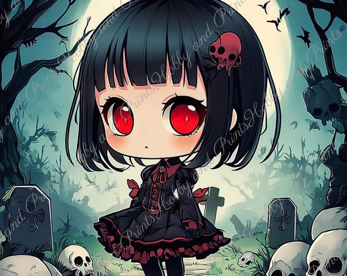DIY Diamond Painting Full Screen Kawaii Gothic Chibi Girl Horror Special Stones Comic Fantasy Choice Canvas Round Square