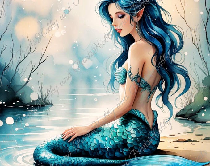 DIY Diamond Painting Full Screen Mermaid Water Mysticism Fantasy Sea Creatures Mythical Creatures Legendary Round Square Special Stones