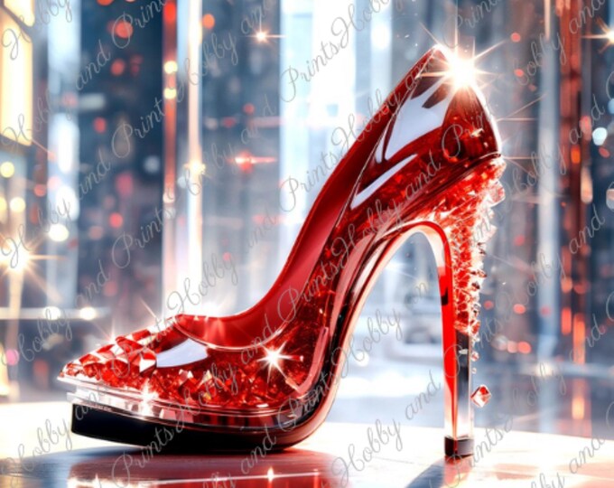 DIY Diamond Painting Full Screen Red High-Heel Glass Shoes Fashion Special Stones Fashion Heel Choice Canvas Square Round