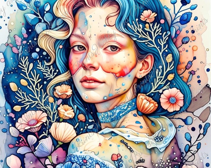 DIY Diamond Painting Full Screen Woman Water Flowers Underwater World Special Stones Fantasy Legendary Figure Round Square Choice of Canvas