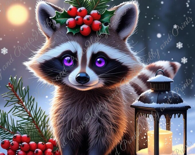 DIY Diamond Painting Full Screen Raccoon Christmas Snow Winter Anime Comic Special Stones Fantasy Choice Canvas Round Square