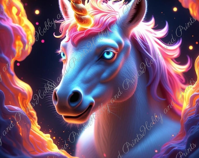 DIY Diamond Painting Full Screen Unicorn Fire Sea Flames Inferno Mysticism Special Diamonds legendary figure choice canvas round square