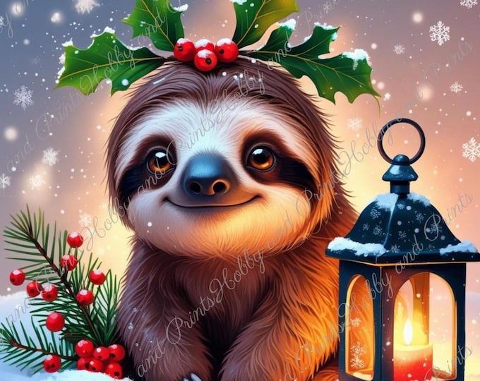 DIY Diamond Painting Full Screen Sloth Christmas Snow Winter Comic Kawaii Fantasy Special Stones Choice Canvas Round Square
