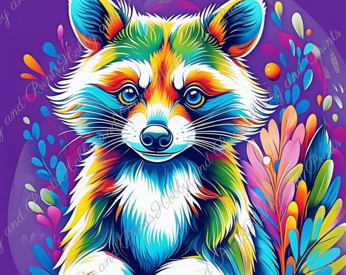 DIY Diamond Painting Full Screen Colorful racoon Rainbow Fantasy Comic Manga Anime Drawing Special Stones Choice Canvas Round Square
