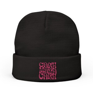 Trendy Embroidered Knit Beanie | Cozy Winter Accessory, Perfect for Gifts, Cash Motto, Hipster Look, Streetwear Style