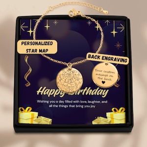 Personalized bracelet traveling lovers gift birthday gift  Custom Star Map Bracelet