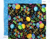 Birthday Napkin 12 inch Kids Cloth Napkin School Lunch Napkin Lunchbox Napkin, 1 double sided fabric napkin