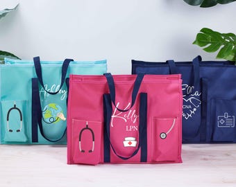 Personalized Multi-pocket Nurse Bag,Nurse Work Bag,Medical Tote,School Nurse Travel Bag,National Nurses Day,Doctor Gift,Gifts for Nurses