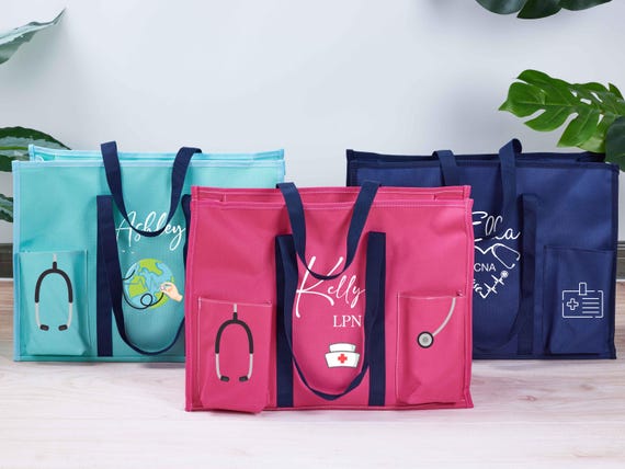 Personalized Multi-pocket Nurse Bag,Nurse Work Bag,Medical Tote,School Nurse Travel Bag,National Nurses Day,Doctor Gift,Gifts for Nurses