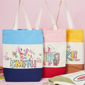 Cadeau personnalisé pour enseignant, sac fourre-tout en patchwork lapin de Pâques, cadeau de sac en toile lapin, cadeaux de remerciement pour enseignant, sac à bandoulière pour la rentrée des classes