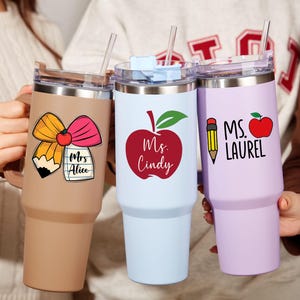 Teacher Travel Mug,Teacher Colorful Tumbler 40oz,Custom Teacher NameTumber,Thank You Gift Teacher,Teacher Appreciation GiftBest Teacher Gift