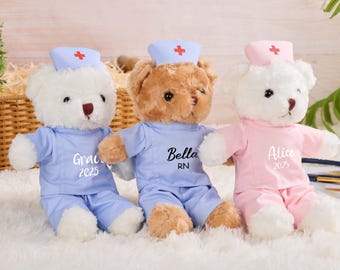 Custom 2025 Nurse Graduate Teddy Bear,RN Graduation Nurse Bear,2025 Graduation Gifts,Nurse Doctor Graduation Bear Plush Gifts,Gift for Nurse