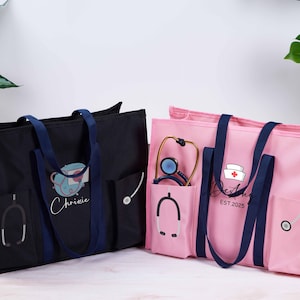 Sacs fourre-tout personnalisés pour infirmière, sac fourre-tout en toile pour infirmière, cadeau de remerciement pour infirmière, cadeau de la semaine des infirmières, cadeau de remise des diplômes d'infirmière, cadeaux pour infirmières