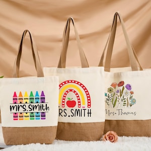 Sac fourre-tout personnalisé pour professeur, sac de rentrée pour professeur, cadeau de retraite pour professeur, cadeau de remerciement pour professeur, cadeau de remerciement pour professeur