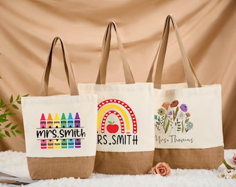 Sac fourre-tout personnalisé pour professeur, sac de rentrée pour professeur, cadeau de retraite pour professeur, cadeau de remerciement pour professeur, cadeau de remerciement pour professeur