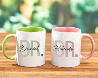Taza personalizada con nombre de doctor, tazas de café de cerámica para doctor, tazas de doctorado, regalos de doctorado, regalo de agradecimiento para doctor, regalos de graduación de doctor, regalo para doctor
