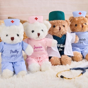 Custom Graduation Teddy Bear 2025,Graduation Nurse Toy,College Nurse Teddy Graduate Gift,Nurse Appreciation Gift,Graduation Gift for Her