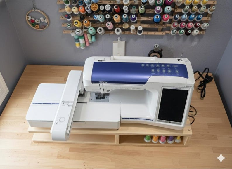 Wooden Embroidery Machine Riser | Stand for Brother Baby Lock Solaris ...