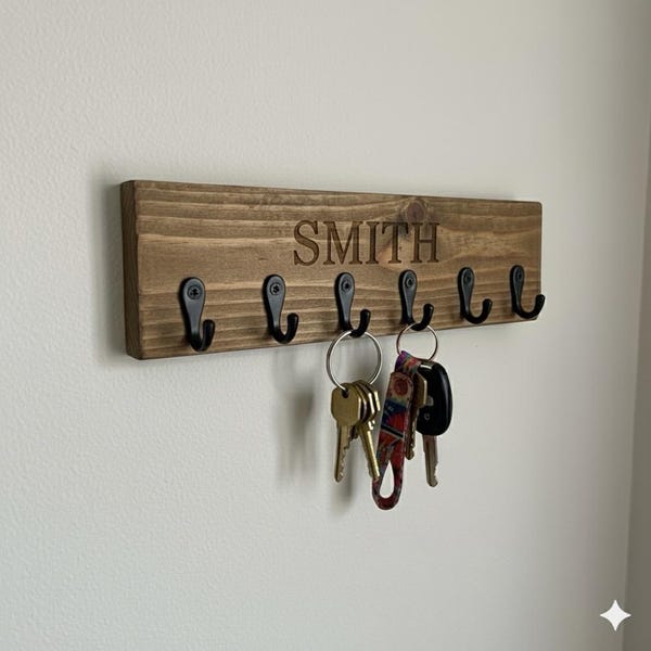 Wooden Key Wall Holder - Etsy