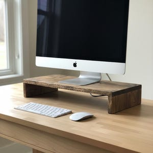Wooden Desktop Monitor Riser and Desk Organizer for Computer and Laptop Stand Wood IMac