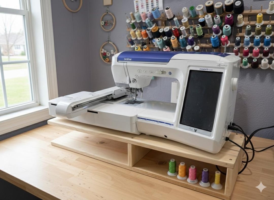 Wooden Embroidery Machine Riser | Stand for Brother Baby Lock Solaris ...