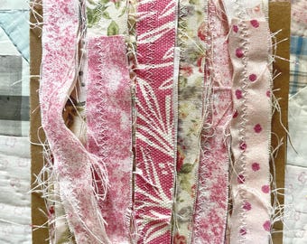 Pink Mauve Rag Ribbon Tattered Edge Trim Doodaba Barbiecore