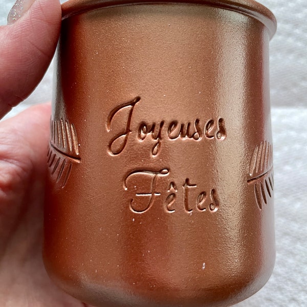 La Fermiere Oui Yogurt 5 Ounce Metallic Copper Jar Pot Doodaba