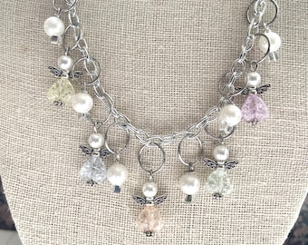 Angel Pearl Charm Necklace Doodaba