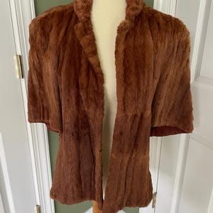 Brown Mink Vintage Fur Wrap Cape Doodaba DAMAGED