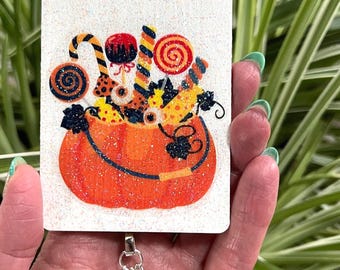 Halloween Candy Image Ornament Decoupaged Wood Doodaba